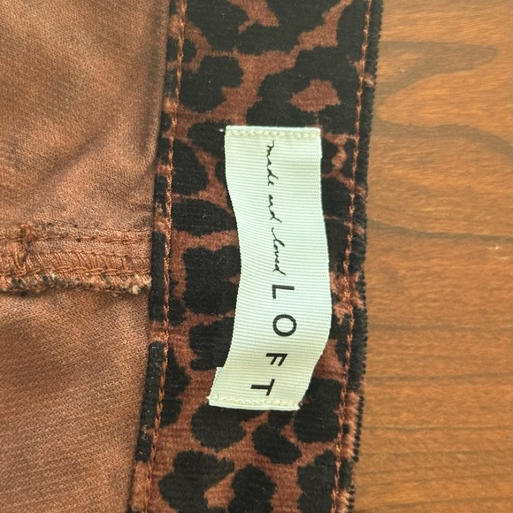 LOFT Black and Brown Animal Print Women's Pants - Picture 3 of 5